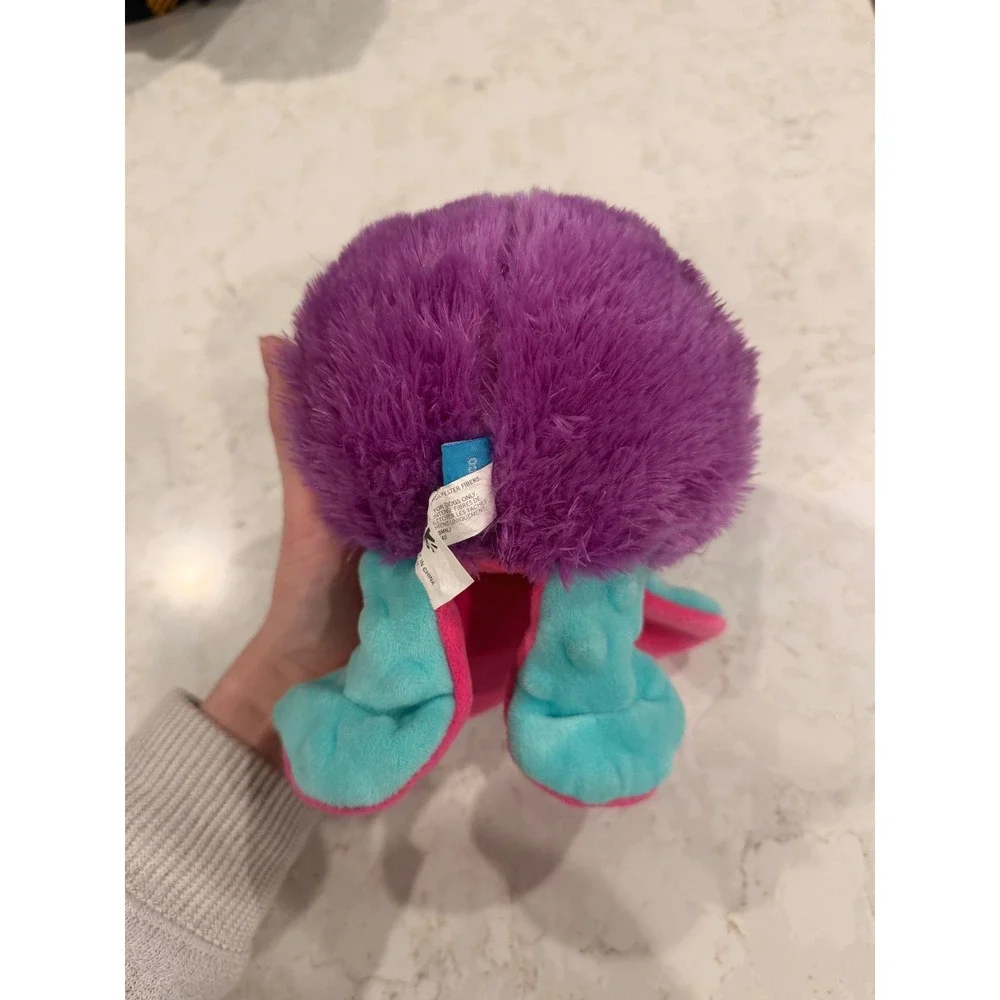 BarkBox Purple Three Eyed Monster Squeaky Plush Dog Toy‎ Teal Pink Accent